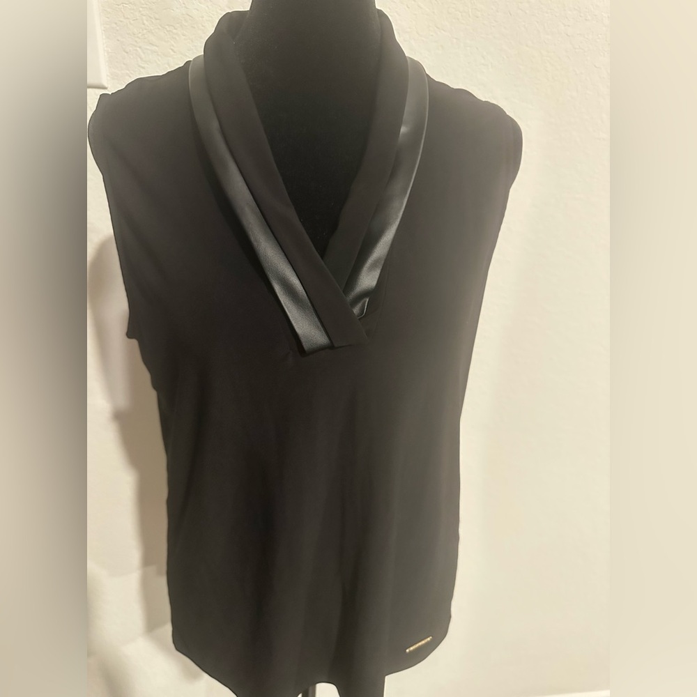 Anne Klein Black V-Neck Blouse
